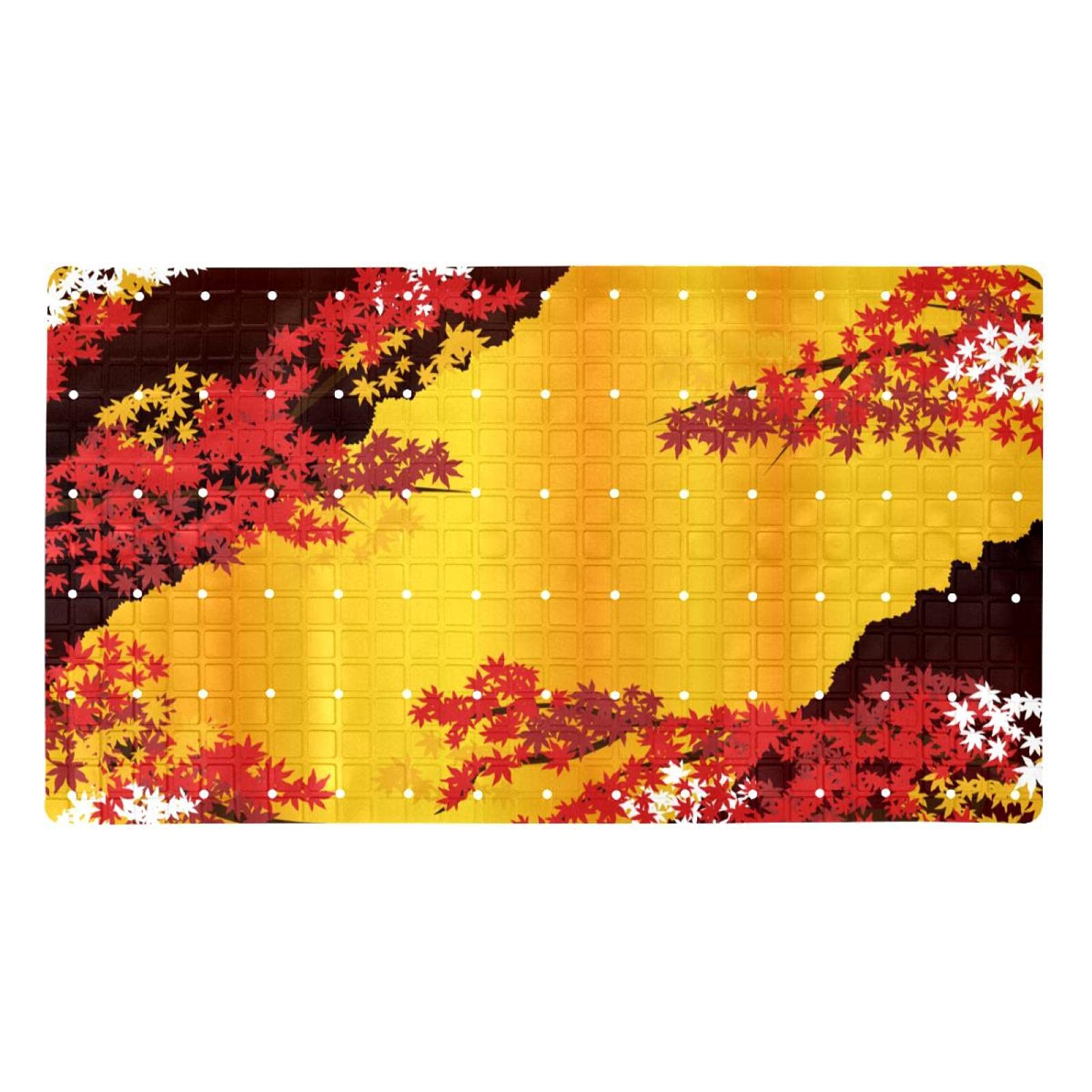 Tapis de douche antidérapant automne japonais pour sécuriser le bain