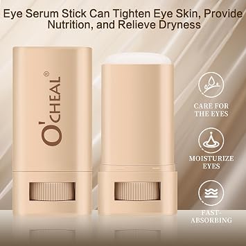 O'CHEAL Eye Serum Stick, Hydrating, Nourishing, Brightens, Tightens, Reduces Dark Circles & Eyes Pigmentation, Improves Dullness, Bags Remover Under Eye Cream, Lifts and Firms Skin, Easy to Absorb