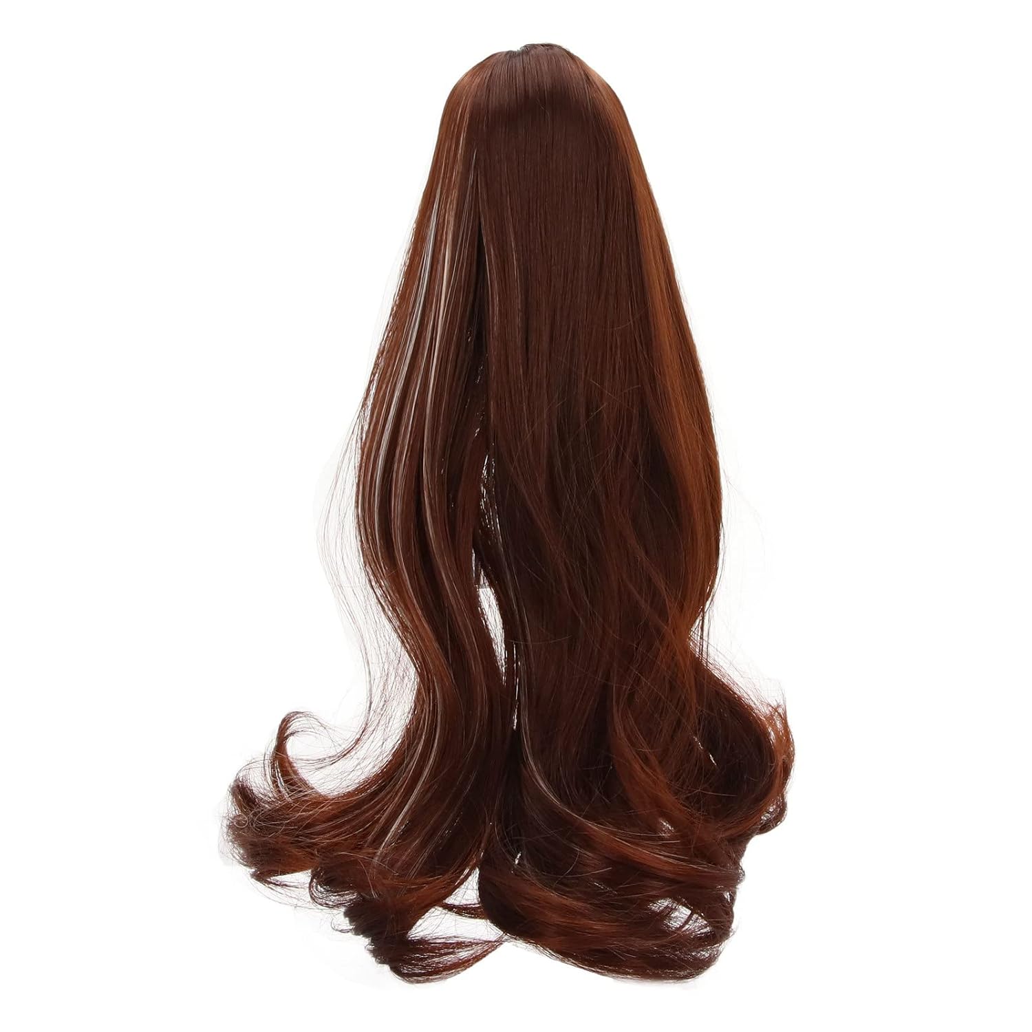 1/3 BJD Doll Wig, Heat High Temperature Silk Long Dark Brown Curly Wig with Simulation Scalp, for 8 9in 21 24cm BJD Doll