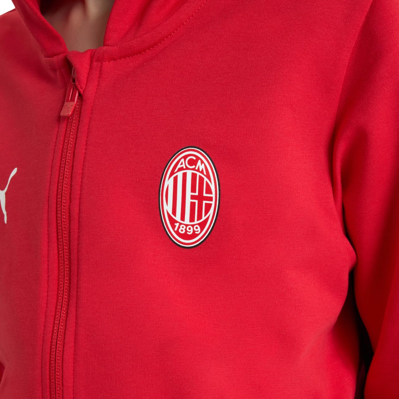 A.C. Milan - Kit Felpa con Cappuccio e Pantaloni Bambino, Set 2 Pezzi con Logo Puma, Prodotto Ufficiale, Bambino