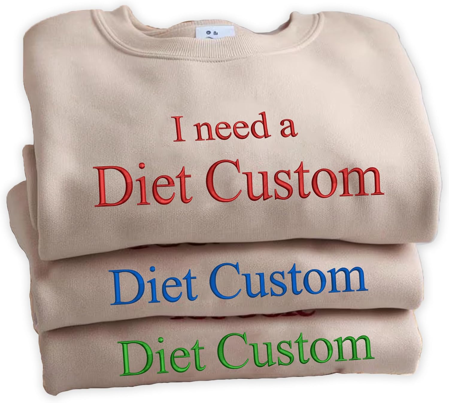 Personalized I Need a Diet Soft Drink Embroidered Sweatshirt - Gift for Soda Lovers, Custom Shirt for Women, Funny Pop Lover Gifts