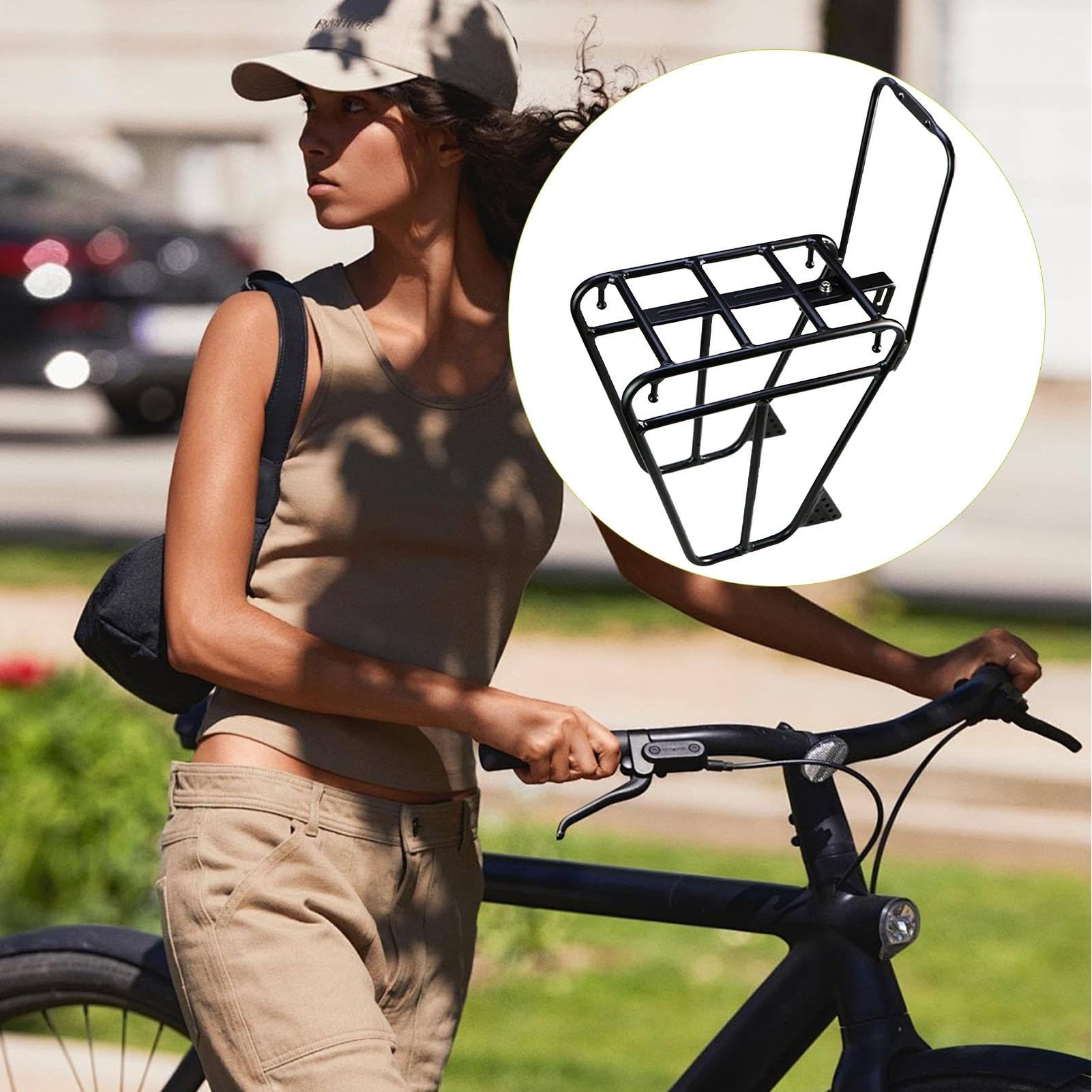 Aluminiowy przedni bagażnik rowerowy, uchwyt na kosz rowerowy, przedni stojak na rowery ze stopu konstrukcji, przedni bagażnik rowerowy, kosz z zarezerwowanym otworem, aluminiowy stojak do fitnessu i