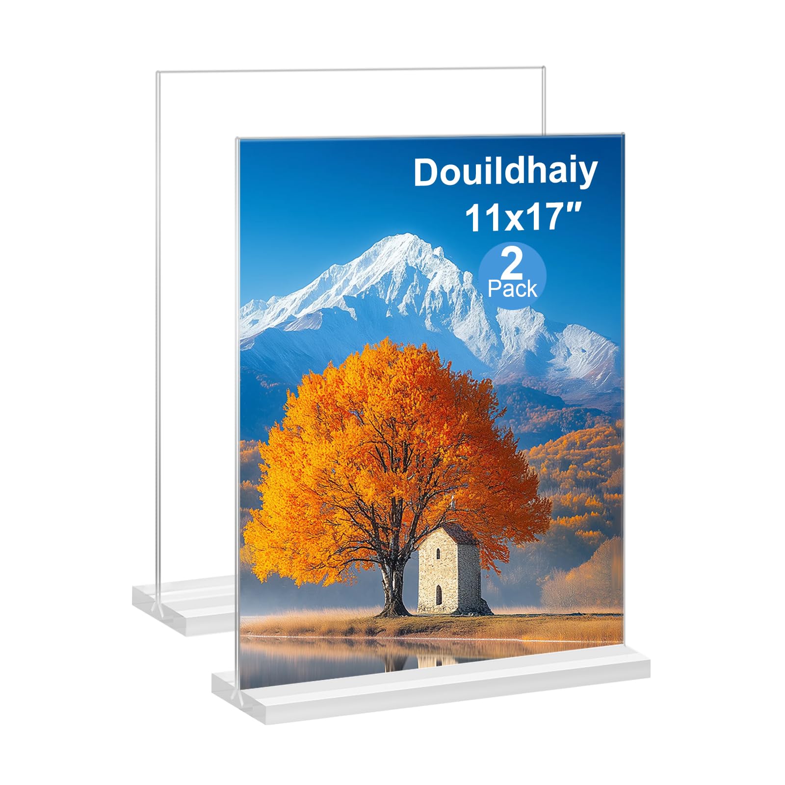 Cadre photo vertical acrylique double face pour illuminer votre décoration de maison et comptoirs