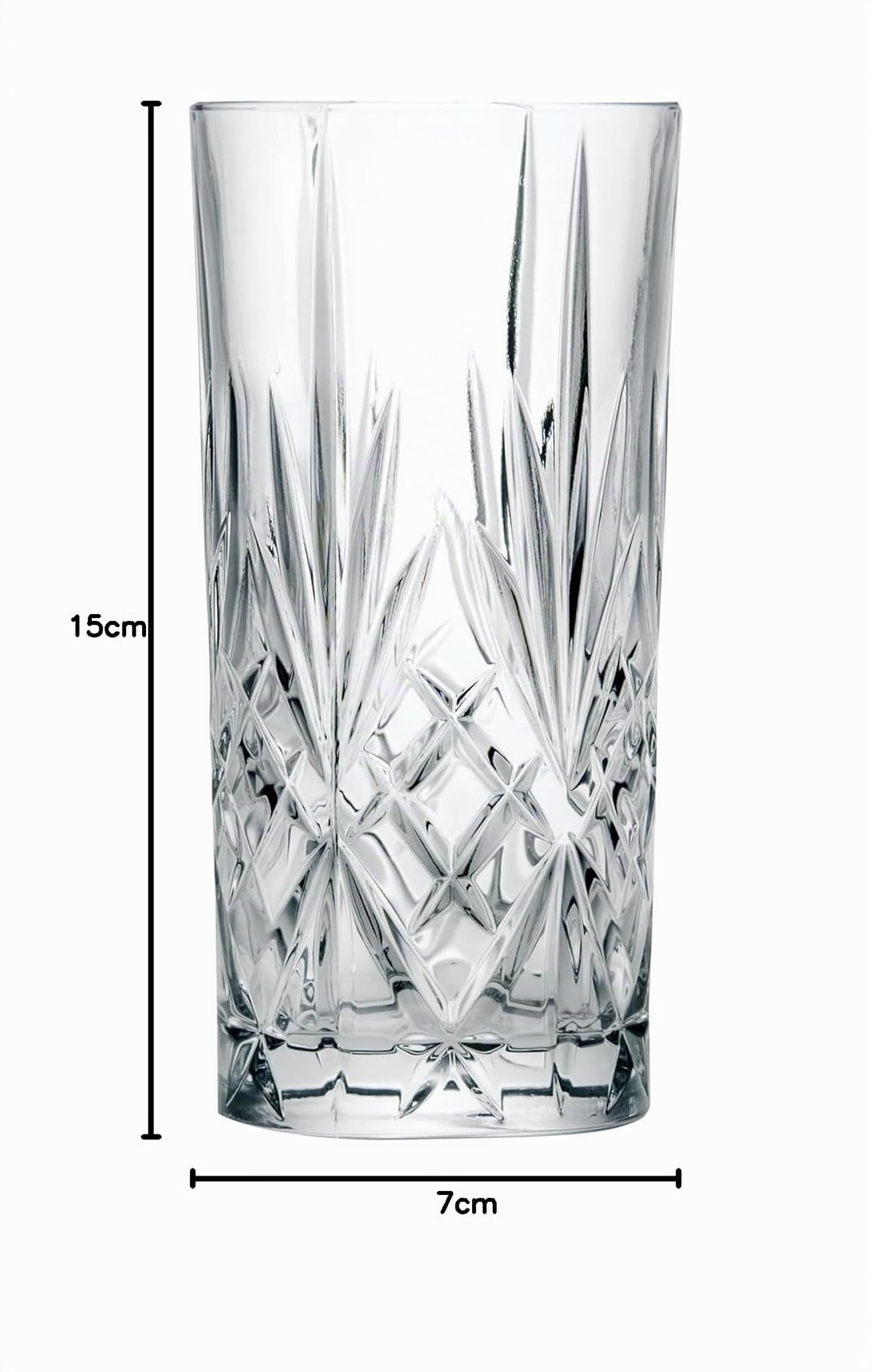 RCR 25766020006 Vasos Con Trago Largo De Cristal Luxion, 350 ml, Juego De 6 Copas, Vasos Altos De La Colección Melodia, Ideales Para Servir Cócteles De Mojito, Whisky O Cualquier Bebida Fría