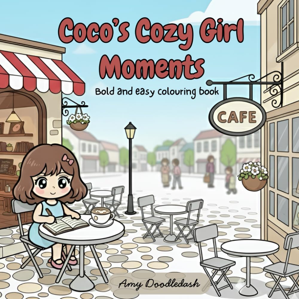 Coco's Cozy Girl Moments: Bold and easy self love coloring book for teens and adults. Cute and simple illustrations for stress relief and relaxation.
