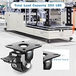 Nefish 2 Inch Heavy Duty Caster Wheels with Brake, Extra Width Plate Swivel Industrial Castor Set of 4 Load Capacity 2200 LBS, Sturdy Nylon Furniture Casters Wheels for Cart, Furniture, Workbench