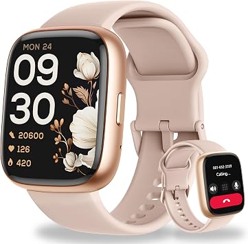 Smartwatch, Alexa built-in, answer/search smartwatch for men and women, 1.8 inch smartwatch IP68 waterproof sports watch, pulse SpO2 sleep stress monitor, watch step counter for Android and iOS phone