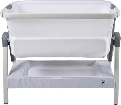 Venice Child California Dreaming Bedside Crib Bassinet w/Travel Case, Bamboo Bassinet Sheet, Removable Bamboo Compressed Cotton Mattress, Height Adjustable, Easy Clean White