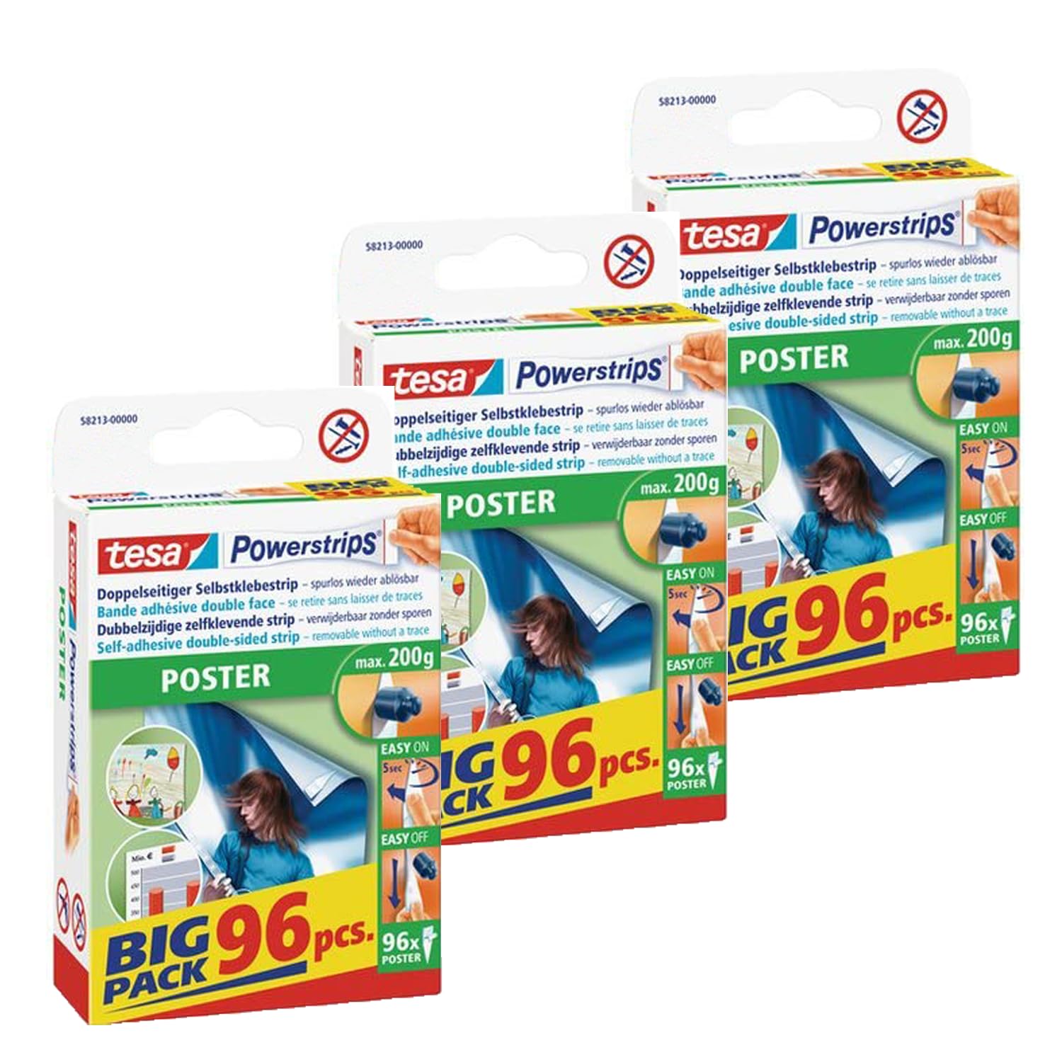 tesa Powerstrips POSTER, Haltekraft max. 0, 2 kg