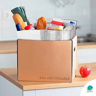 Foil Insulated Box Liners, 6 x 6 x 6 Inches. 10 Pack Thermal Box Liners for Frozen Food. Self-Seal Insulated Shipping Containers for Shipping Food. Leakproof Insulated Shipping Bags for Food