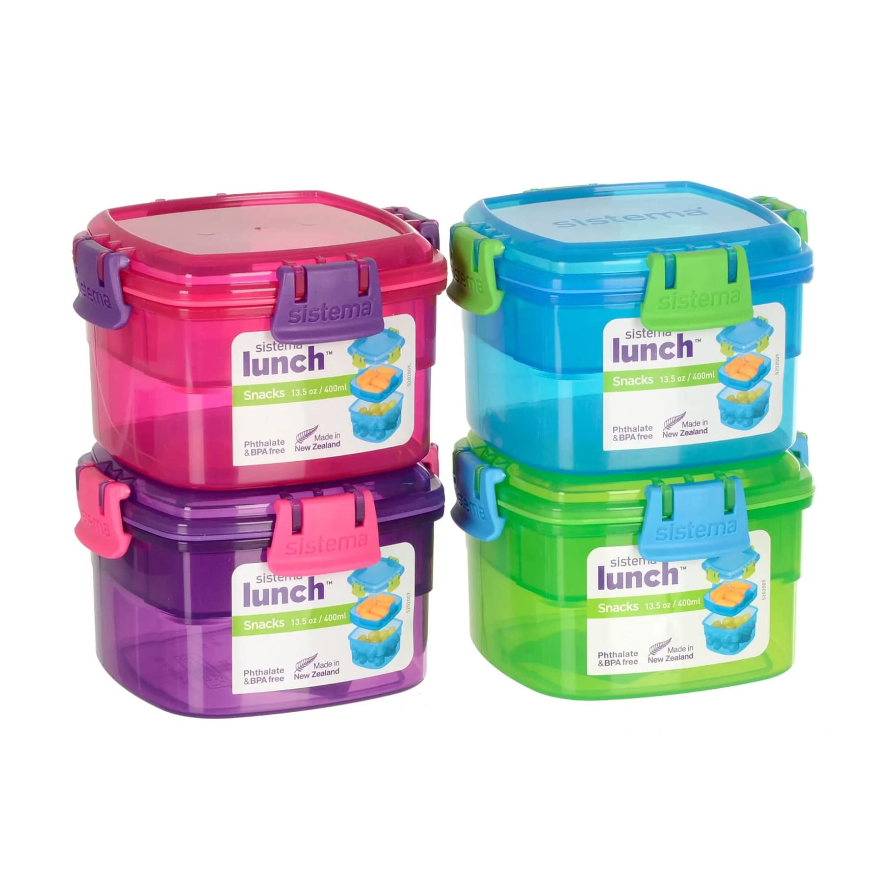 Buy Sistema Lunch Snacks 400ml Plastic Food Storage Box with Locking