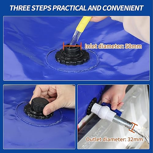 Miniatura 20 de Contenedores de almacenamiento de vejiga de agua de 3000 L/792.5 galones, tanque de agua portátil plegable bolsa de agua suave de gran capacidad