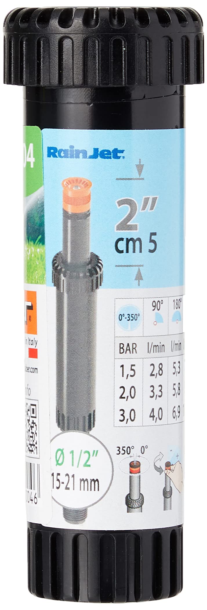 Claber irrigatore Pop-up regolabile 0°-350° alzo 5 cm (2