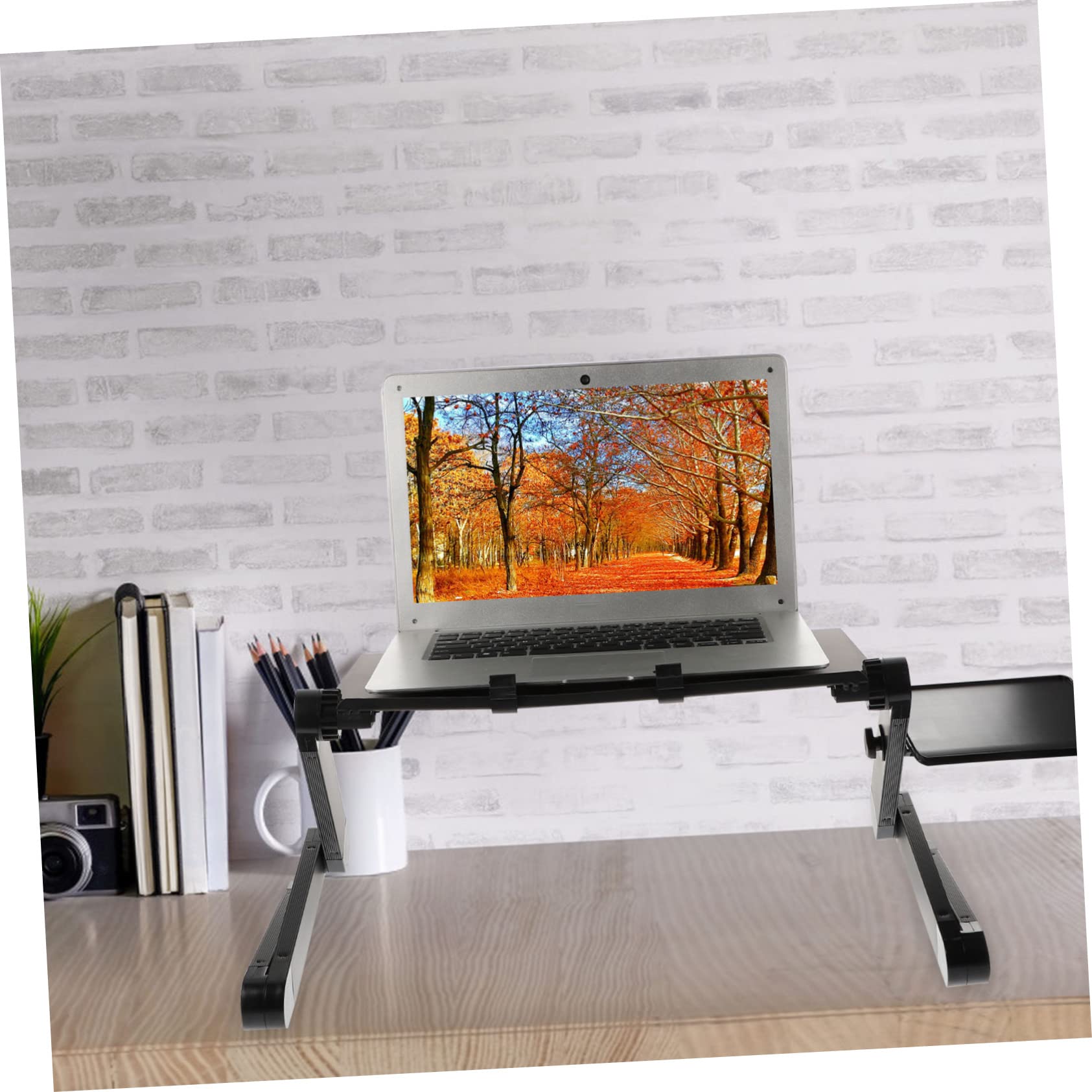 NUOBESTY Soporte para Computadora Portátil con Ventilación Mesa Plegable De Aluminio Compatible con Laptops para Uso Cama o Escritorio