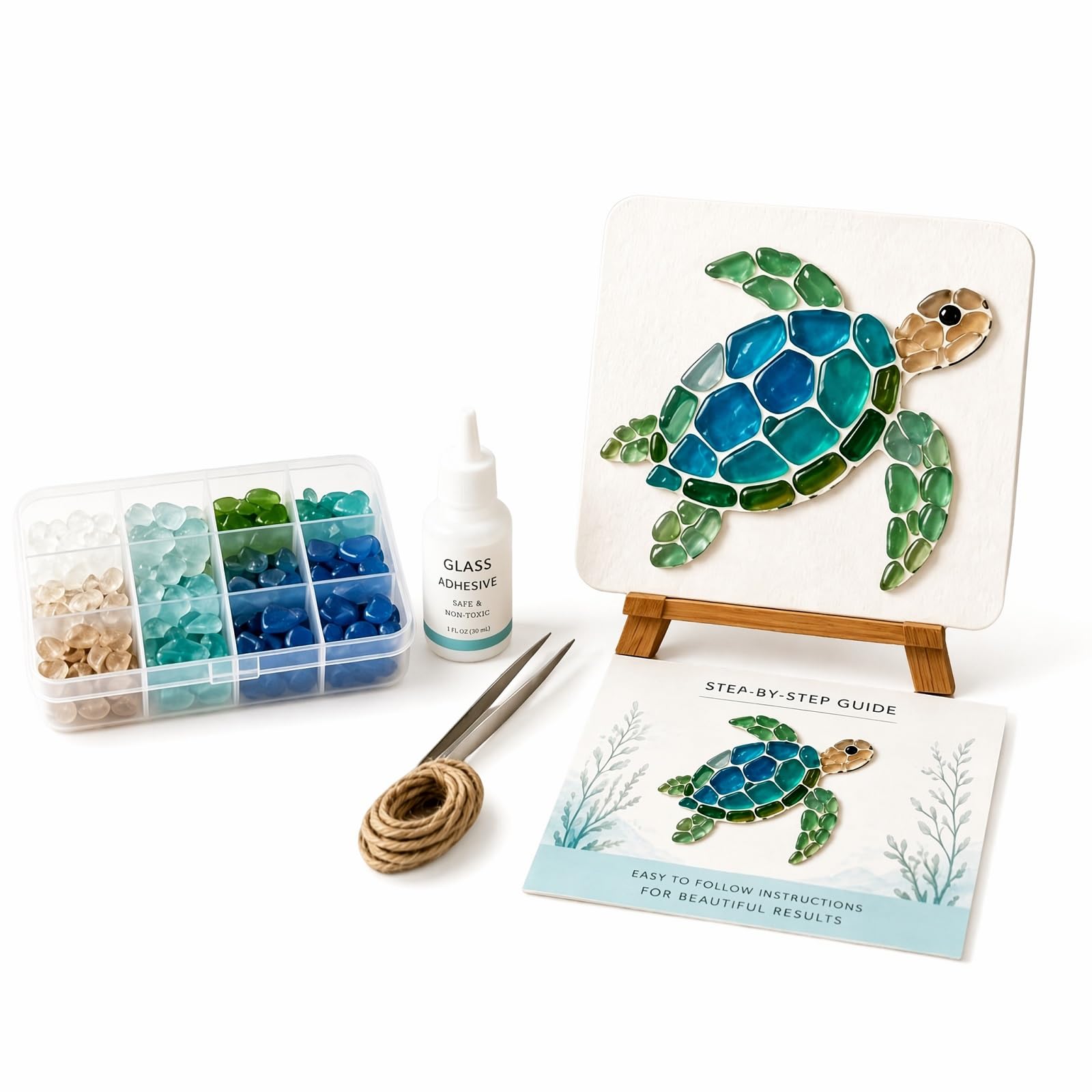 DIY Sea Glass Mosaic Art Kit Mosaic Craft Kit Ocean Inspired Art — image 1