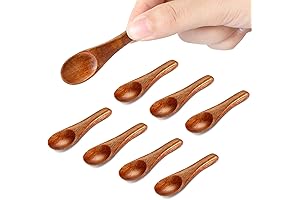 8 Pieces Handmade 2.3-Inch Tiny Wooden Spoons for Tasteful Dining