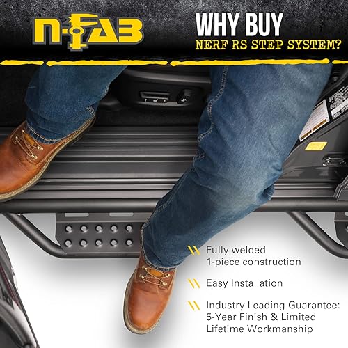 Miniatura 3 de N-Fab Nerf Steps RS  Negro texturizado, longitud de la cabina  707417722  Se adapta a Toyota Tundra Double Cab 2007-2021, a gas SRW