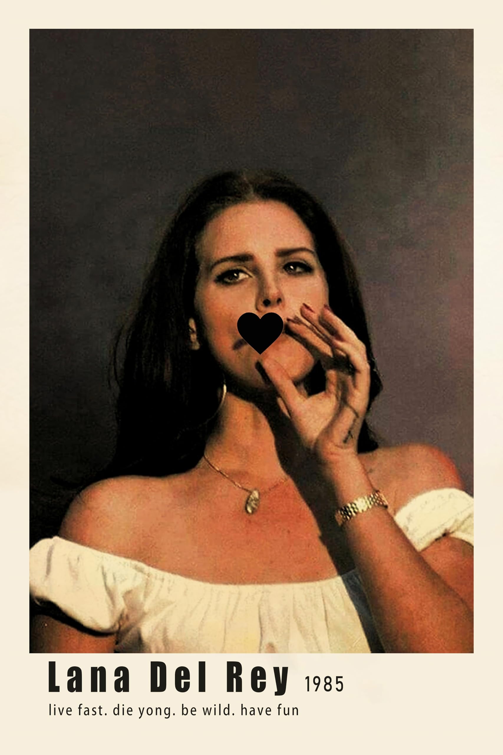 WOODBU Lana Del Rey Poster Vintage Posters Canvas Wall Art Living Room Posters Bedroom Painting 12x18inch(30x45cm)
