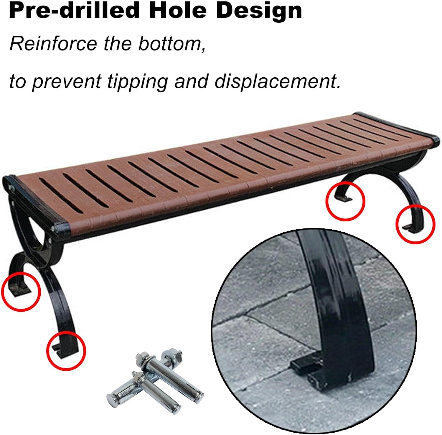 Outdoor Benches Weatherproof, Yard Bench, can Bear 660lbs, Suitable for Parks, Gardens, Residences, Streets, Lawns(180x40x40cm/71x16x16in)