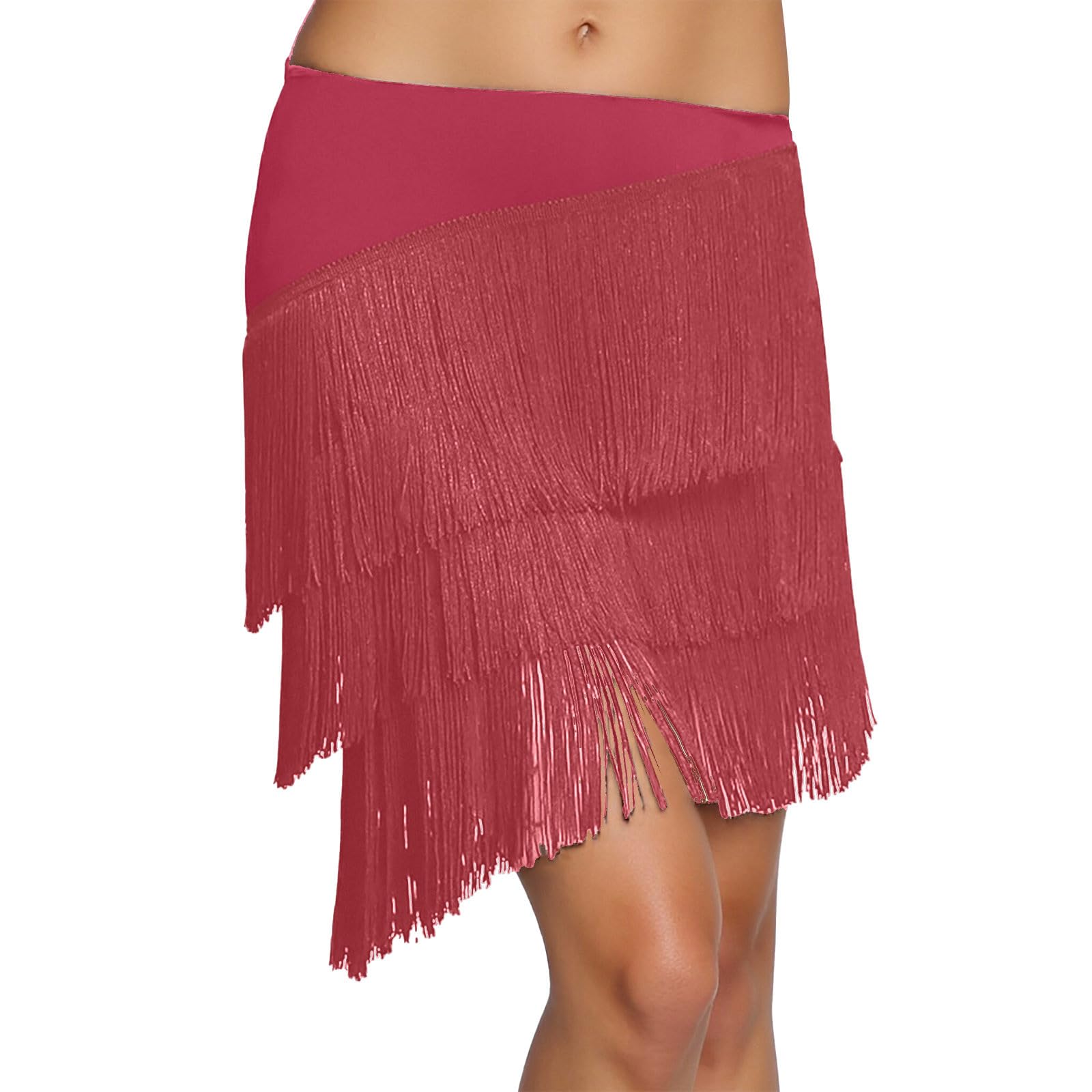 Jupe à franges bohème avec un ourlet asymétrique fluide - 5