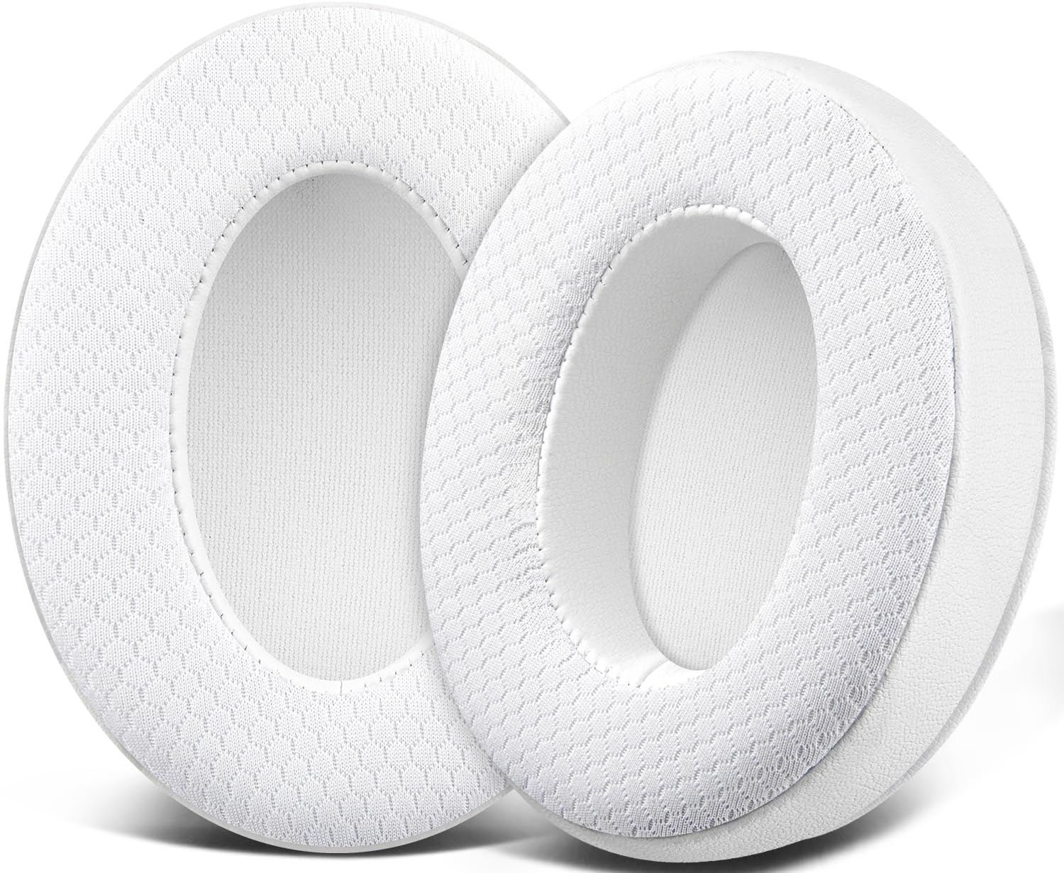SOULWIT Mesh Fabric Replacement Earpads Cushions for HyperX Cloud 1/2/3/Pro/Core/Alpha/Alpha S/Alpha Pro/Flight/Flight S/Stinger/Stinger S, CloudX Stinger/Stinger Core/Flight Headset - White-image-31