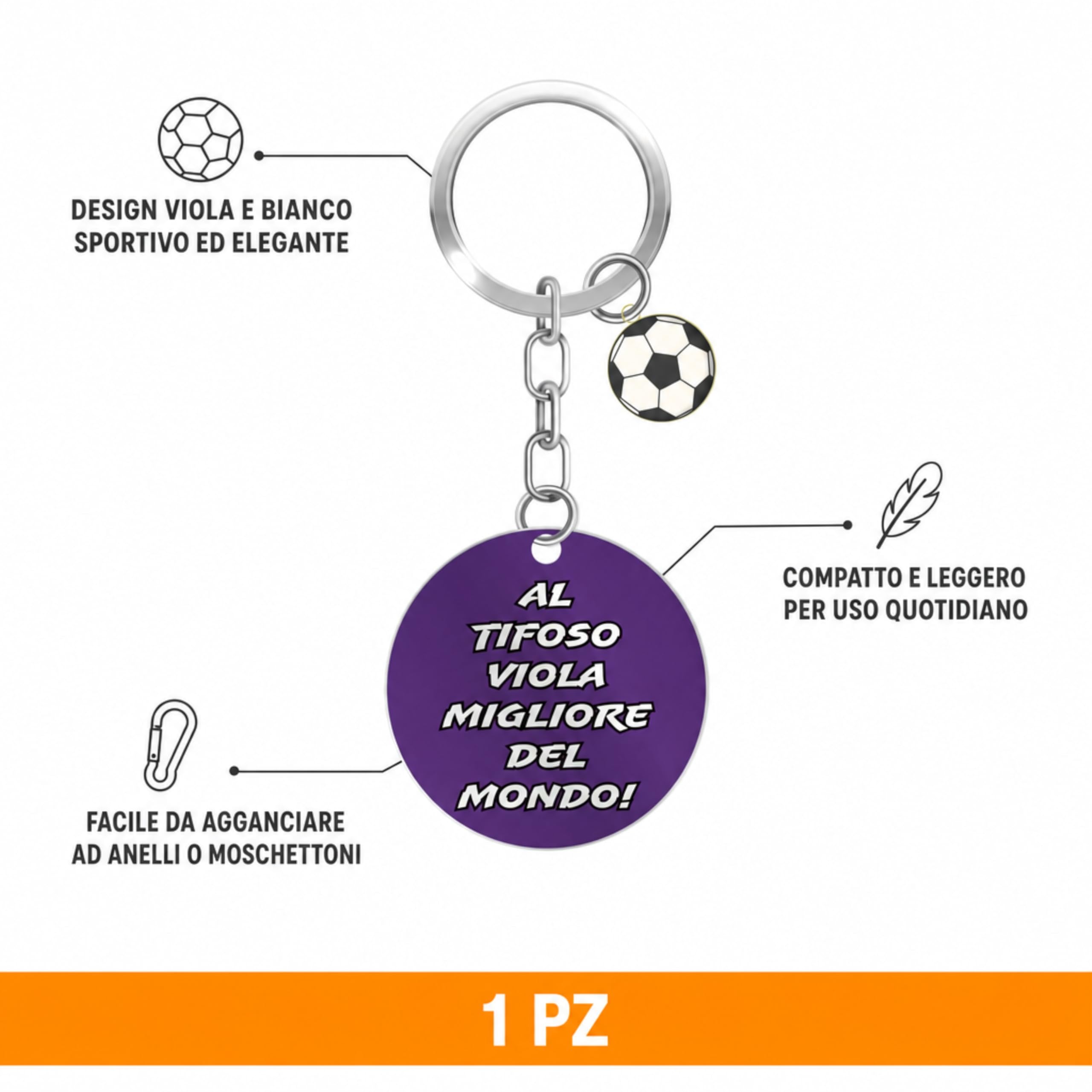 KAÏDENSÏ Idea Regalo Tifoso Calcio Originale - Portachiavi Tifoso Nerazzurro Migliore del Mondo Gadget Divertenti per Uomo Originale - Idee Regali Divertenti Originali