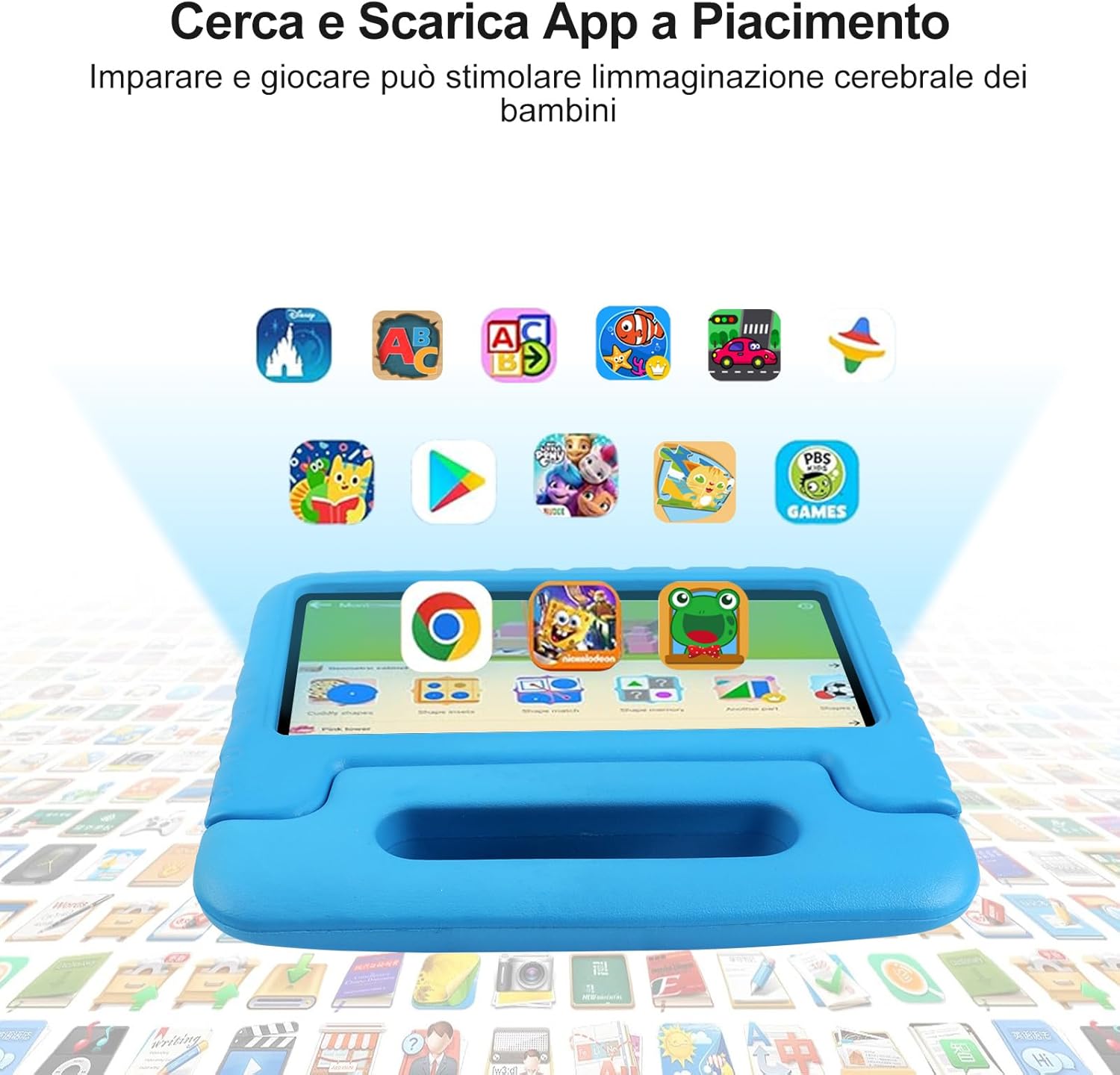 AOCWEI Tablet Bambini 7 Pollici Tablet Android 13 7GB(4+3) RAM+64GB ROM(512 GB Espandibile)| FHD IPS | Controllo Parentale |Bambini educativi |2.4G WIFI |Bluetooth 5.0 |Tablets con Guscio in EVA AOCWEI Tablet Bambini 7 Pollici Tablet Android 13 7GB(4+3) RAM+64GB ROM(512 GB Espandibile)| FHD IPS | Controllo Parentale |Bambini educativi |2.4G WIFI |Bluetooth 5.0 |Tablets con Guscio in EVA