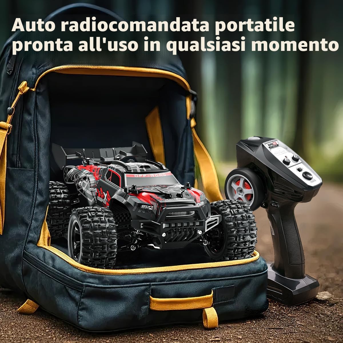 Macchina telecomandata professionale 1:18 4x4 tutto terreno RC Car 36 km/h | con doppia batteria 1500 mAh e doppia carrozzeria, Monster Truck Macchina Radiocomandata per adulti e ragazzi
