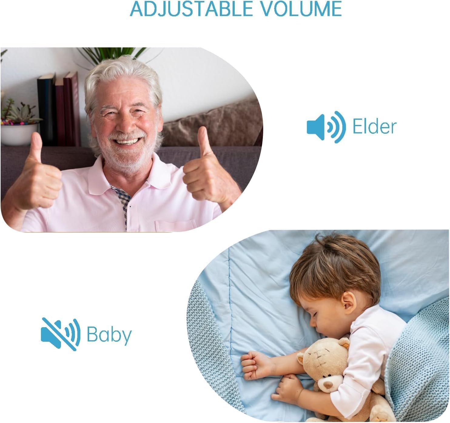 MaximalPower Wireless Doorbell adjustable volume for different user needs, such as elderly or sleeping babies.