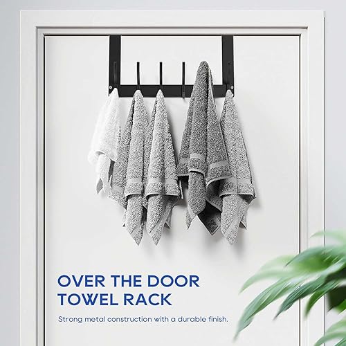 Miniatura 2 de Paquete de 2 ganchos plegables para colgar sobre la puerta, no requiere montaje, resistente sobre la puerta, ganchos para colgar ropa, toallas,