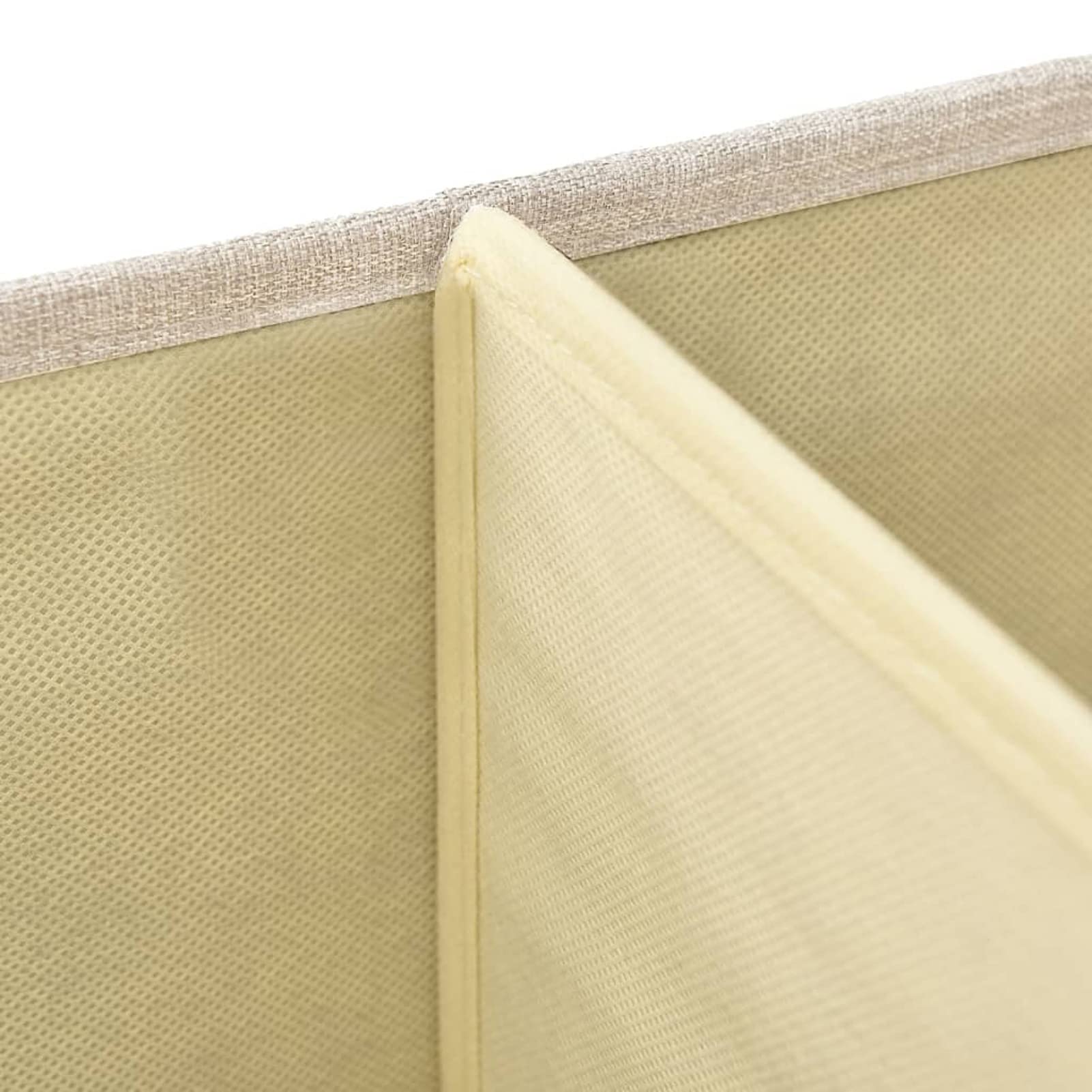Tidyard 2 STK. Faltbare Aufbewahrungstasche, Dekoboxen mit Reißverschluss, Aufbewahrungskörbe, Spielzeug-Organizer, Stoff Creme 50x30x25 cm