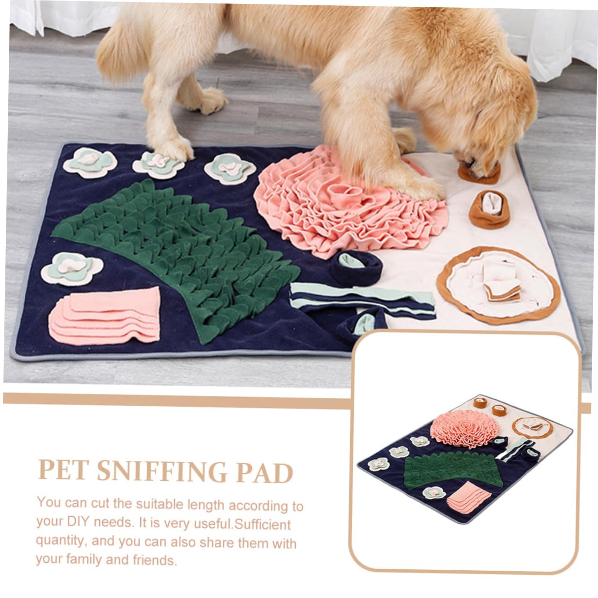 BESPORTBLE Snuffle Mat Für Hunde Futterversteckspielzeug Zur Geruchssinns Stressreduzierende Beschäftigung Geeignet Für Große Und Mittelgroße Hunde Aus Hautfreundlichem Material