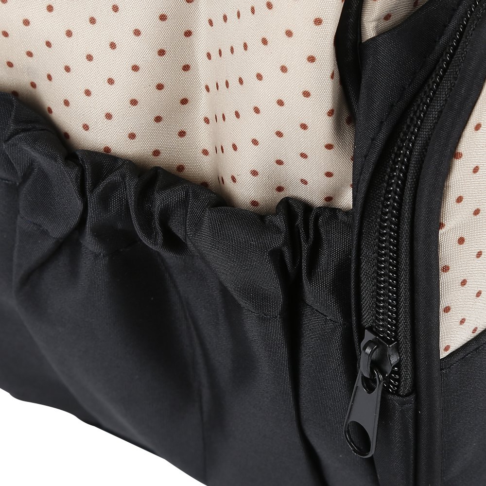 5pcs Sacs à Langer Multifonctionnels pour Bébé - Sacs de Voyage Enfant (Noir)