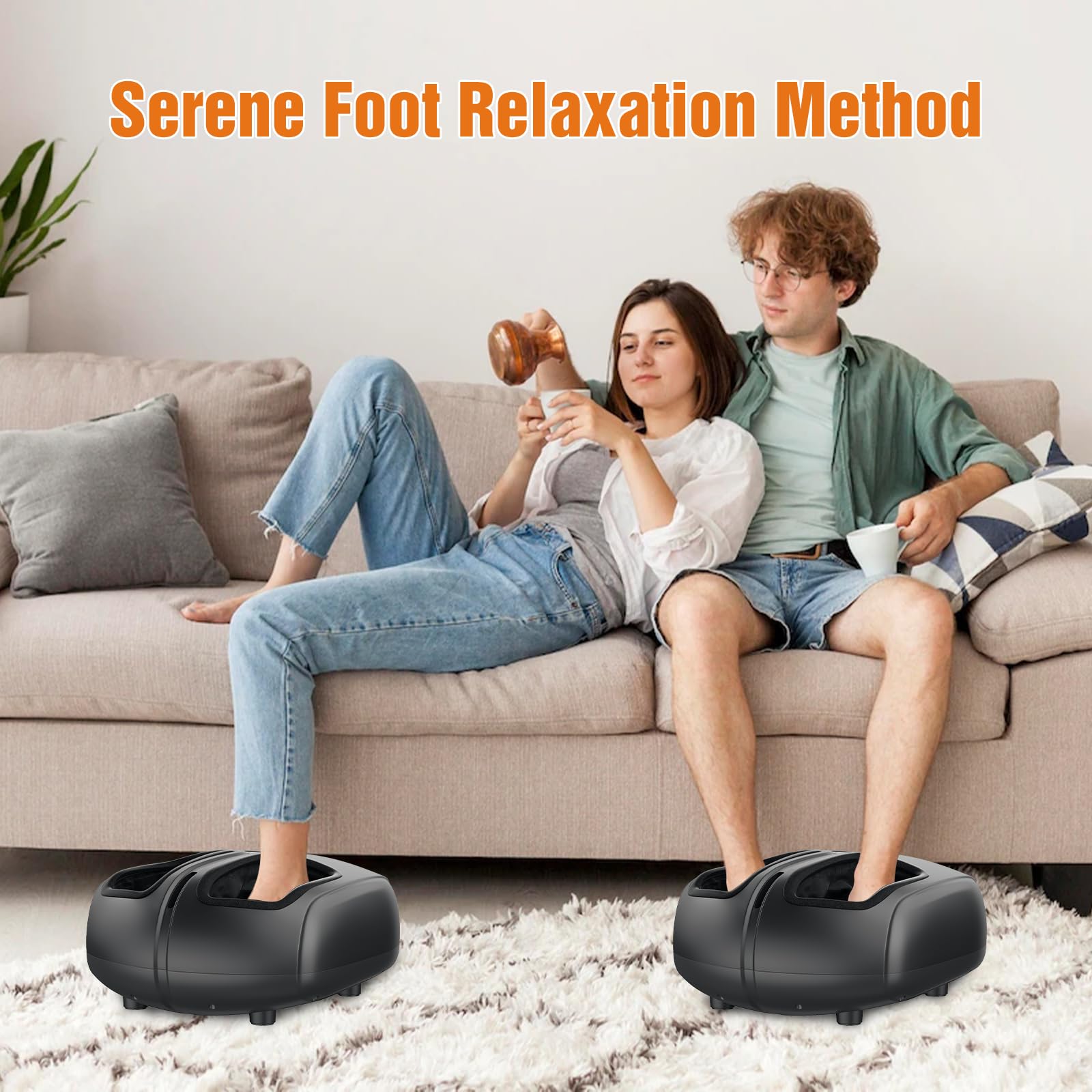 Fußmassagegerät für Zuhause, 6D Fußmassagegerät mit Heizfunktion, 5 Intensitäten & 4 Modi, Fernbedienung, Rollende Massage für Plantarfasziitis, fußmassage Geschenk für Familie Mama Frauen, Männer
