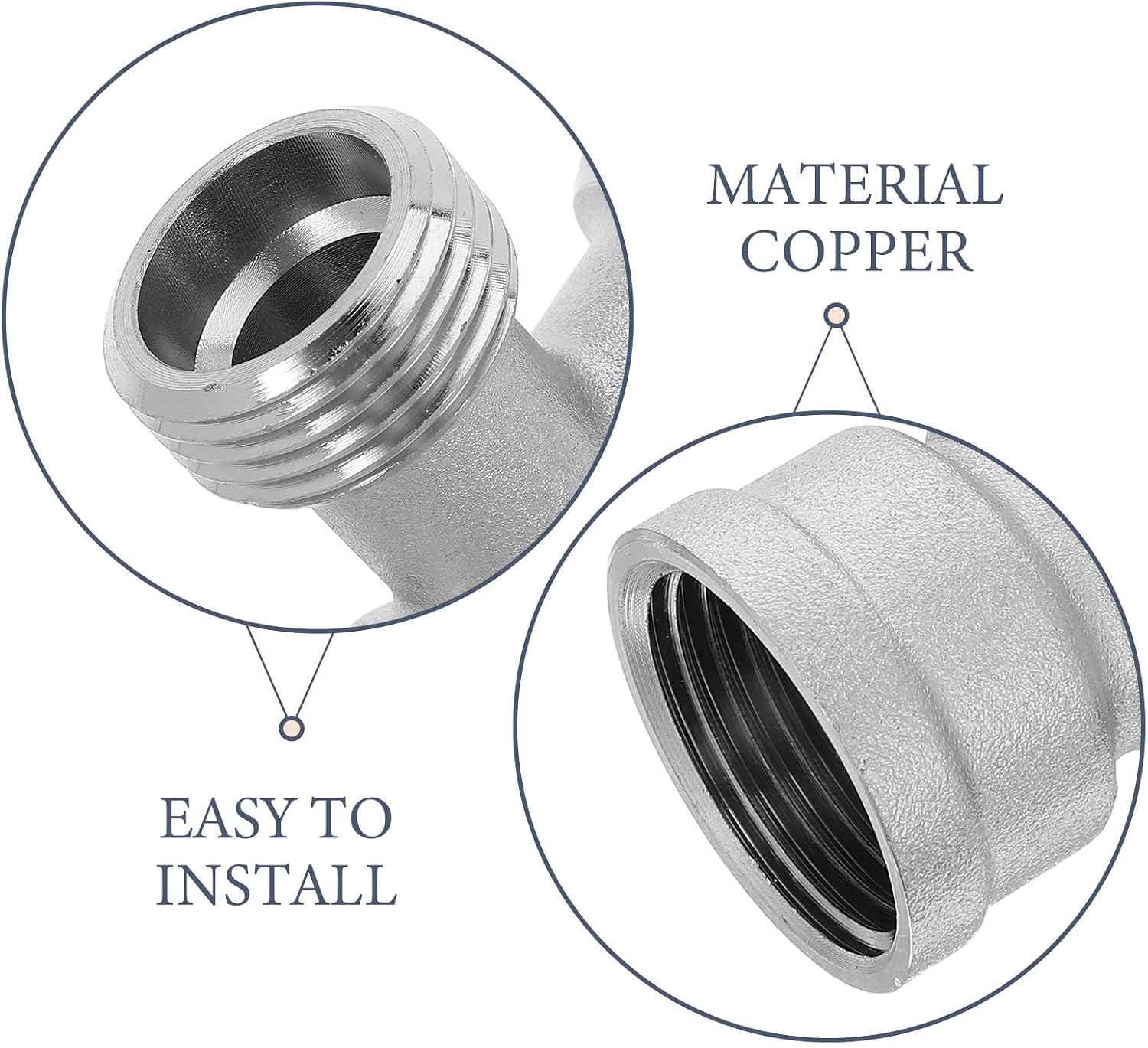 SHOWERORO Copper 3/4 Inch Y Shaped Connector for Dishwasher and Pipe, Leakproof Connection with Space Saving Design, Sturdy Copper Material, for Kitchen and Maintenance Plumbing