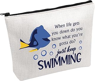 Dory Lover Gift Dory Movie Cosmetic Bag Cartoon Character Lover Gift Dory Fish Fans Gift Animal Ocean Gift (keep swimming)