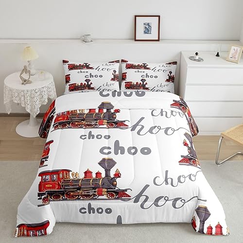 Miniatura 49 de Feelyou Juego de edredón de construcción, tamaño individual, para niños, con dibujos animados, carro, excavadora, tractor, equipo de edredón