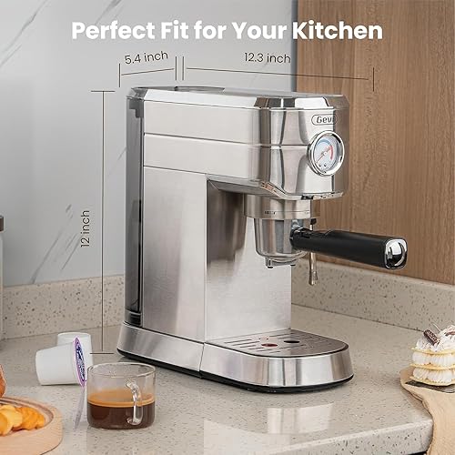Miniatura 30 de Gevi Cafeteras comerciales para café expreso, máquina profesional de café con espumador de leche, máquinas de café expresso de acero inoxidable