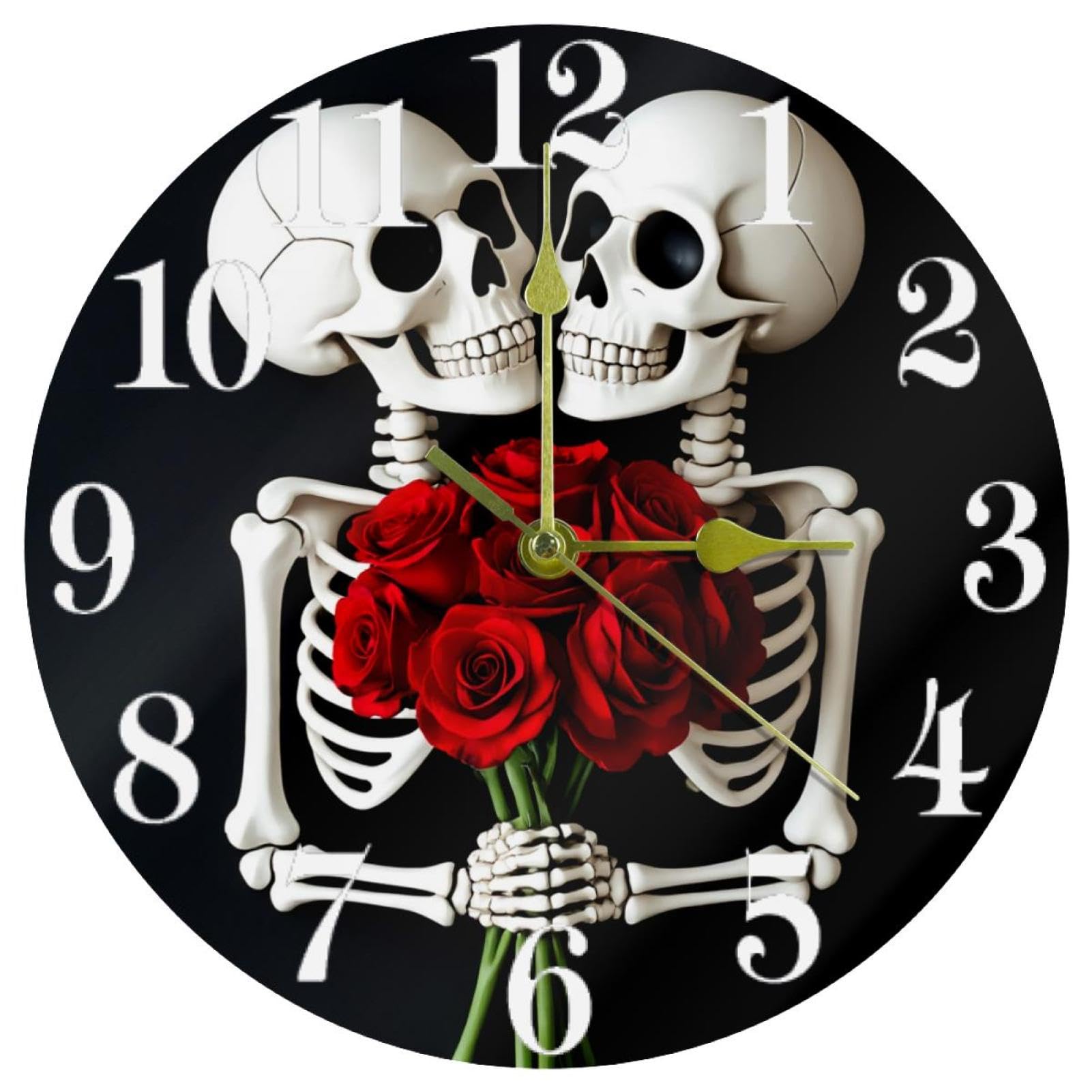 Horloge murale ronde à quartz silencieuse de haute précision au design roses