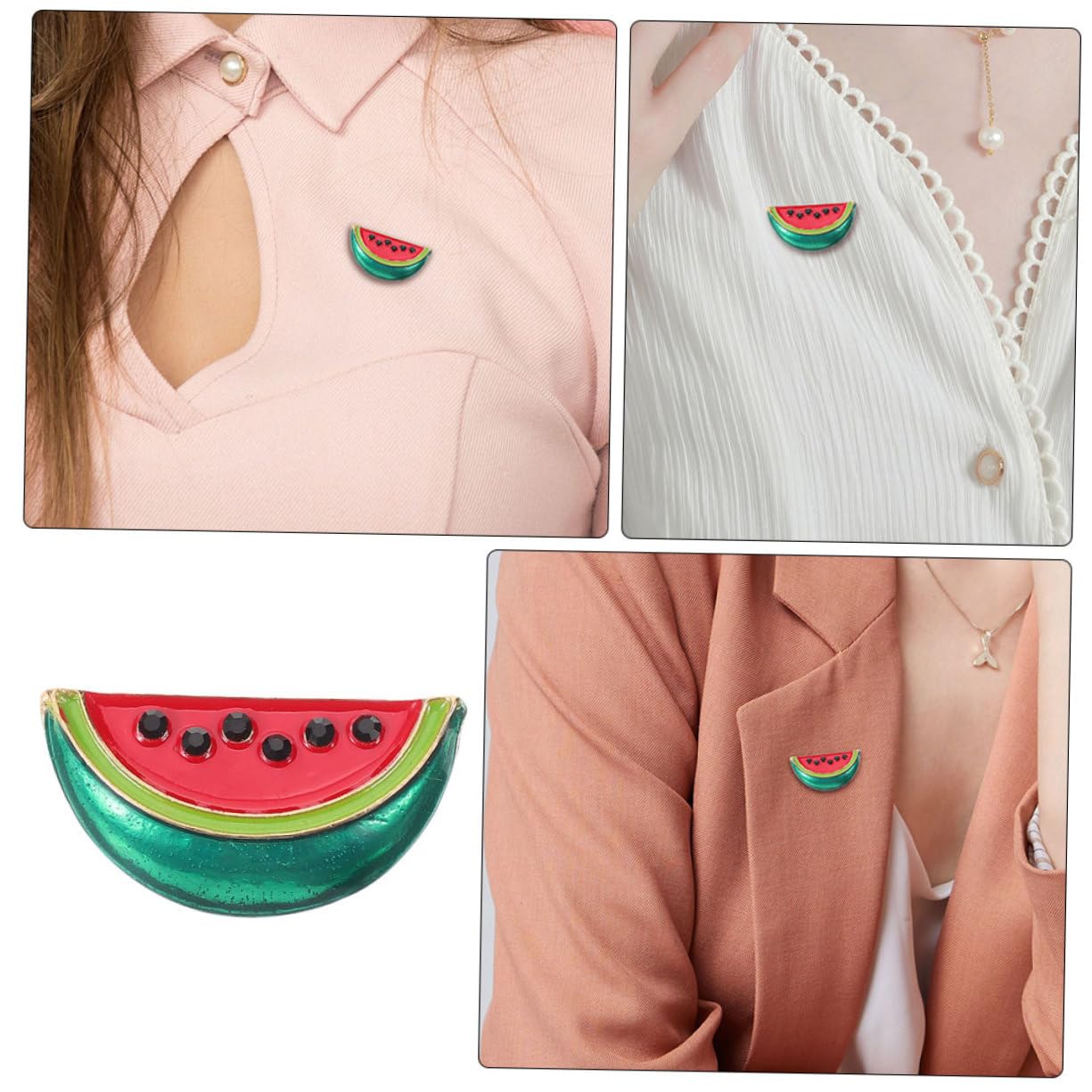 Amosfun 32 Stk Wassermelonenbrosche modeschmuck damen accessoires -Emaille-Pin Wassermelonen-Anstecknadel Wäscheklammern Anzug-Cardigan-Anstecknadel Wassermelonen-Reversclip