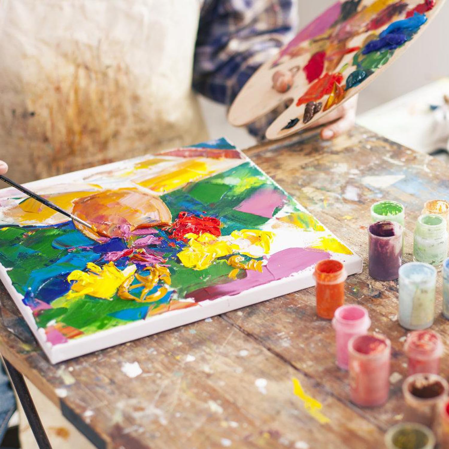 Set de 20 Lienzos para Pintar: HOMURY 100% Algodón Lienzo Para Pintar, Paneles de Lienzos de Arte Preestirado Blanco Para Acrílico, óleo y Medios Húmedos para Principiantes y Profesionales