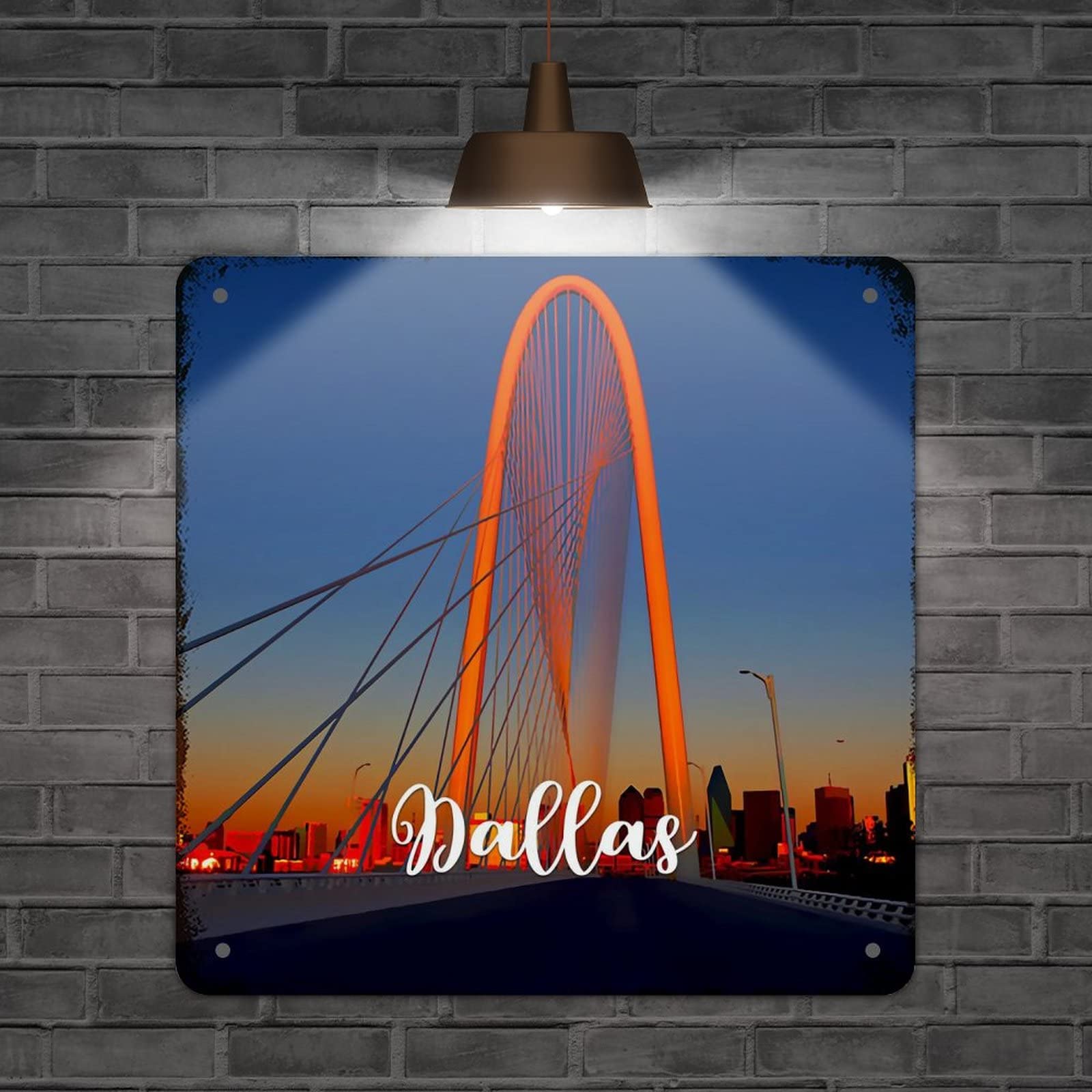 Plaque rétro en métal Texas USA pour salon et cuisine ambiance rustique