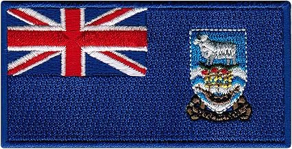 Cypress Collectibles - Falkland Islands Flag Patch - Premium Embroidered Appliqué - South American Country Iron On Patches - Dimensions: 3.5" x 1.75"