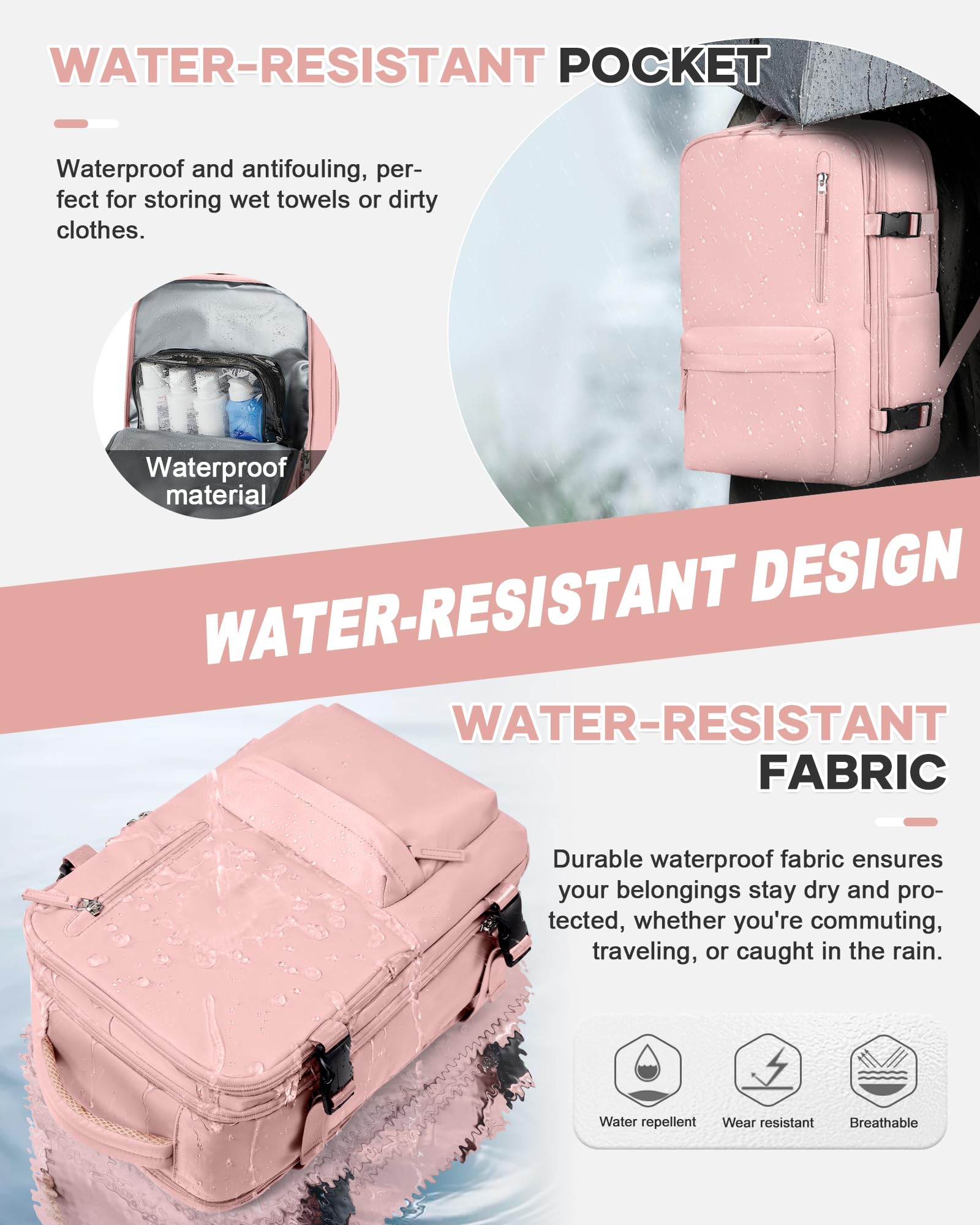 BJLFS Borse da Cabina per Ryanair 40×20×25 Bagaglio a Mano Easyjet 45×36×20 Borsa Zaino da Viaggio, Zaino da trekking,Zaino Casual per laptop da 14 pollici per scuola