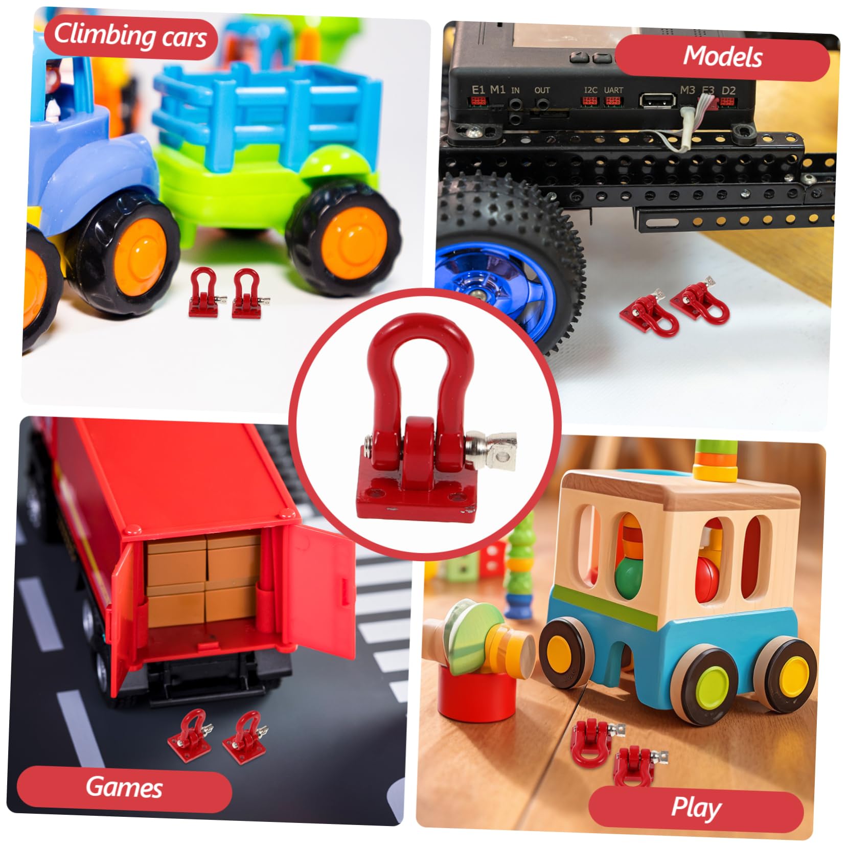 ibasenice 2pcs Metal Tow Hook Toy for Rc Cars Rescue Buckles Sturdy Construction Easy Installation Toy Rescue Accessories