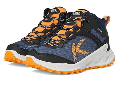 KEEN Kids Zionic Mid Height Waterproof All Terrain Easy On Hiking Boots Kids Shoes Naval Academy/Bright Marigold