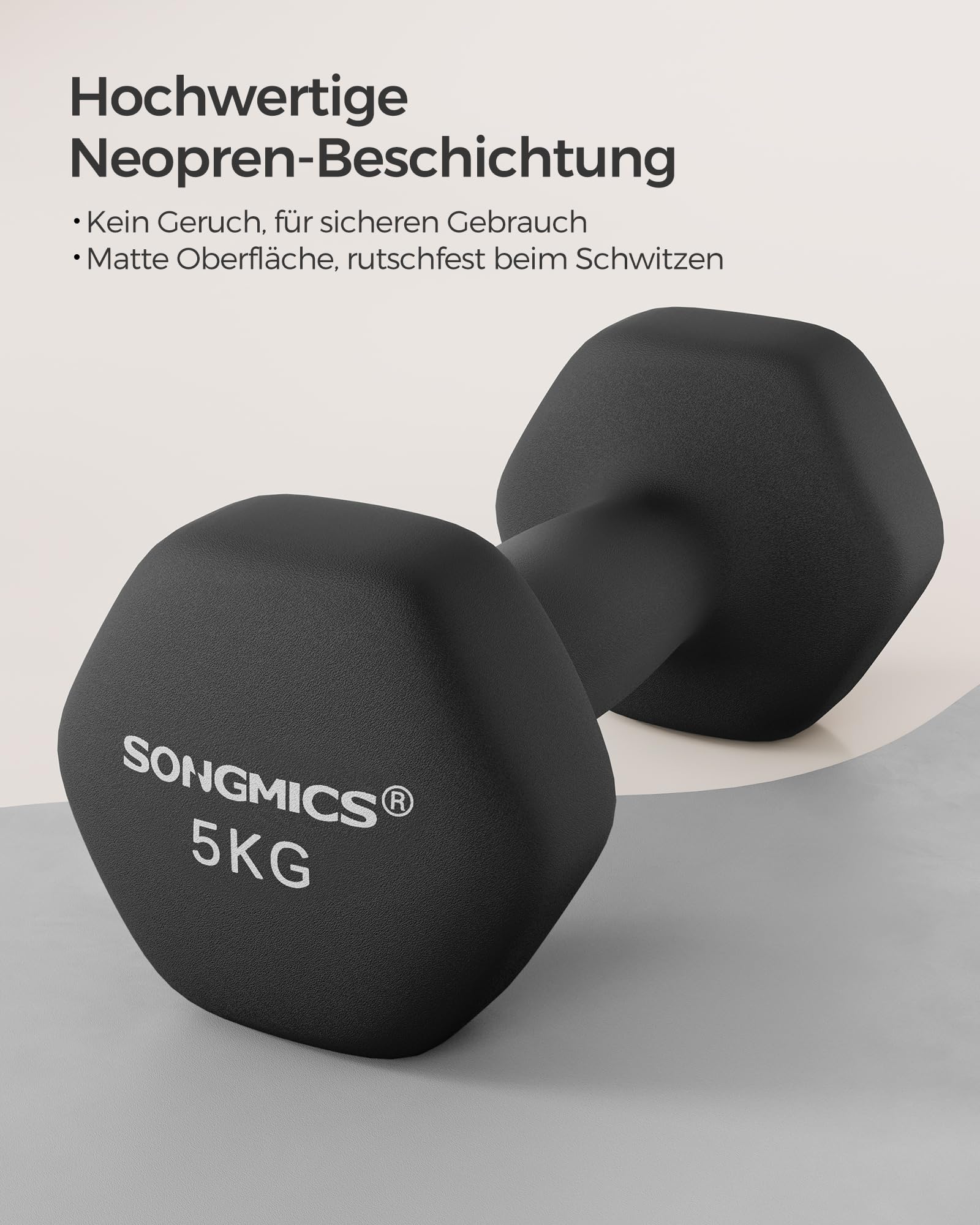 SONGMICS Kurzhanteln 2er Set Hanteln Hexagon Neopren Beschichtung Krafttraining Workout Fitness Training Zuhause