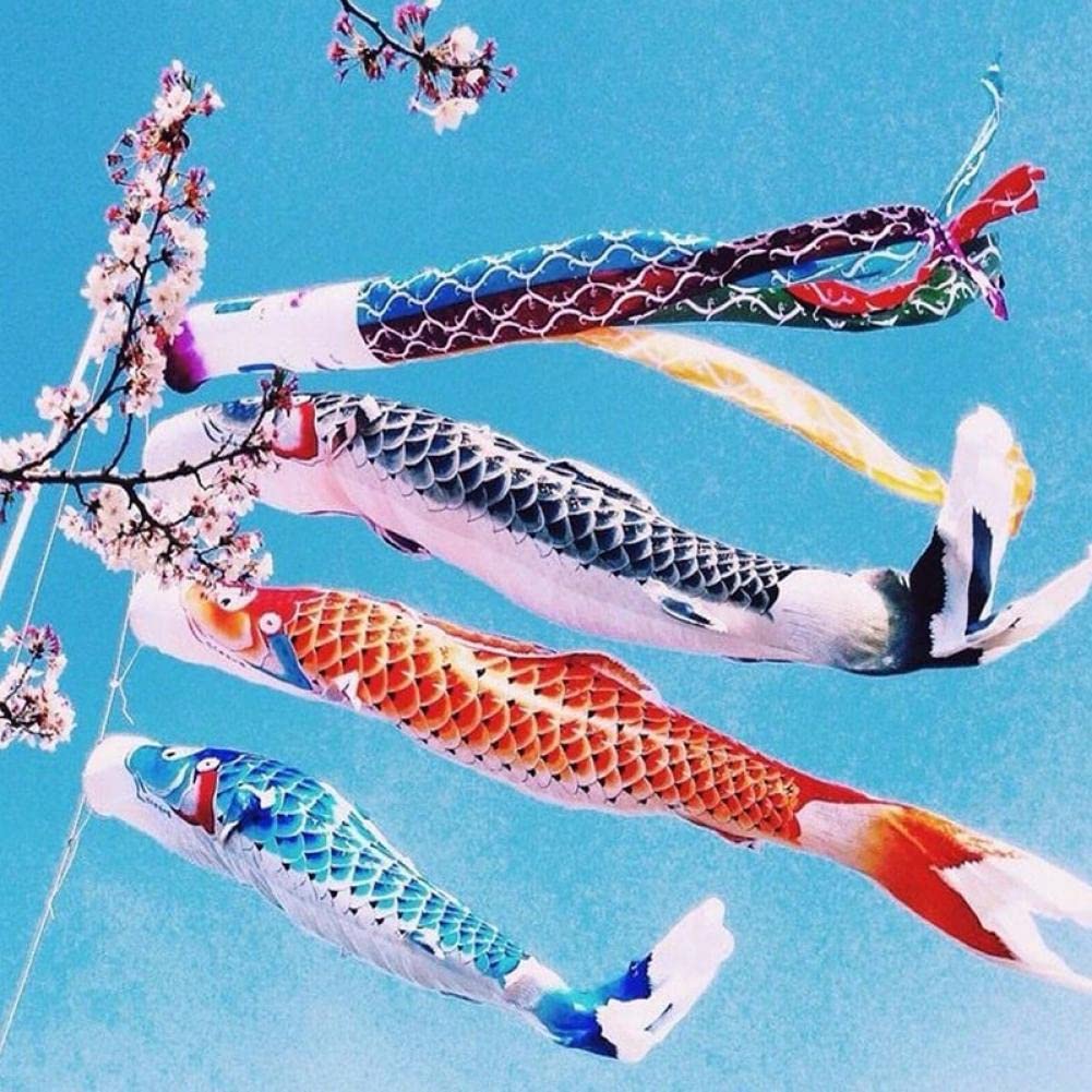 Zonster Japanese Carp Flag 40cm Windsock Sailfish Koinobori Wind Streamer Banners for Bar Home Outdoor Hanging Decoration(1pc,Random Color)