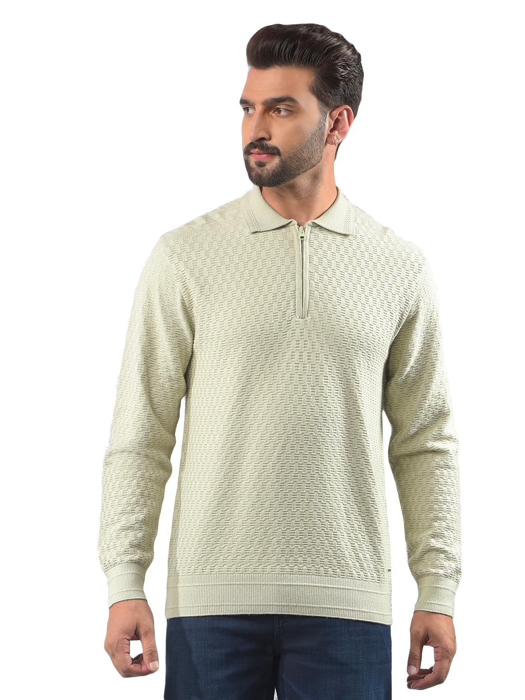 crimsoune club Men's Green Jacquard Sweater-picture-54
