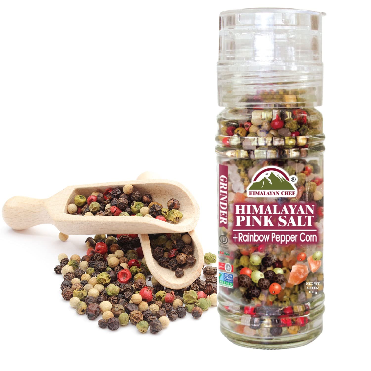 Himalayan Chef Pink Salt Grinder with Rainbow Pepper Corn-Salt (6 Ounces) – Gluten-Free Tabletop Seasoning Guide